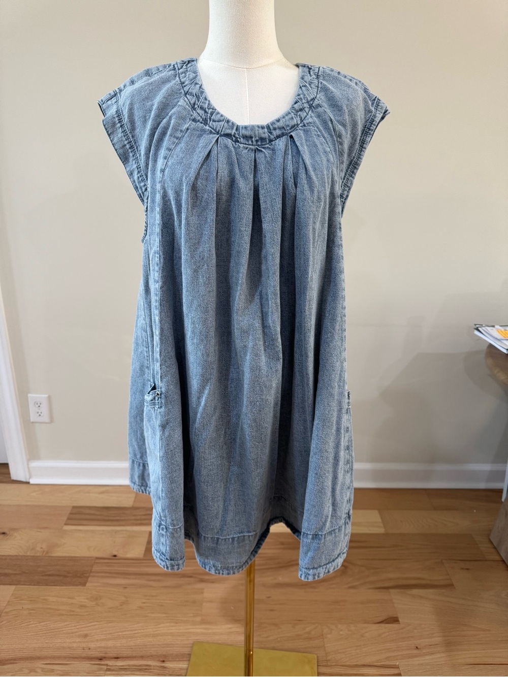 Free People chambray denim swing dress